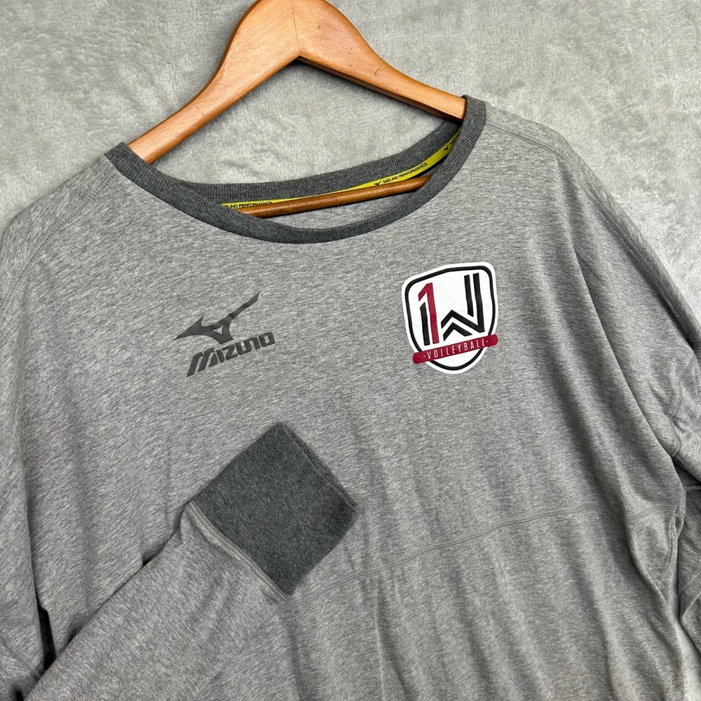 Mizuno Performance Long Sleeve T-Shirt Gray Volleyball Sporty Athleisure XXL